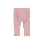 Leggings til pige. Rosa leggings i merinould. Flæser på bagsiden. Hust and Claire.